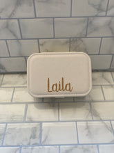 Load image into Gallery viewer, White PU Leather Jewellery Box with Gold Glitter