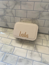 Load image into Gallery viewer, White PU Leather Jewellery Box with Gold Glitter