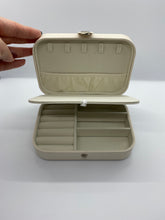 Load image into Gallery viewer, White PU Leather Jewellery Box with Gold Glitter
