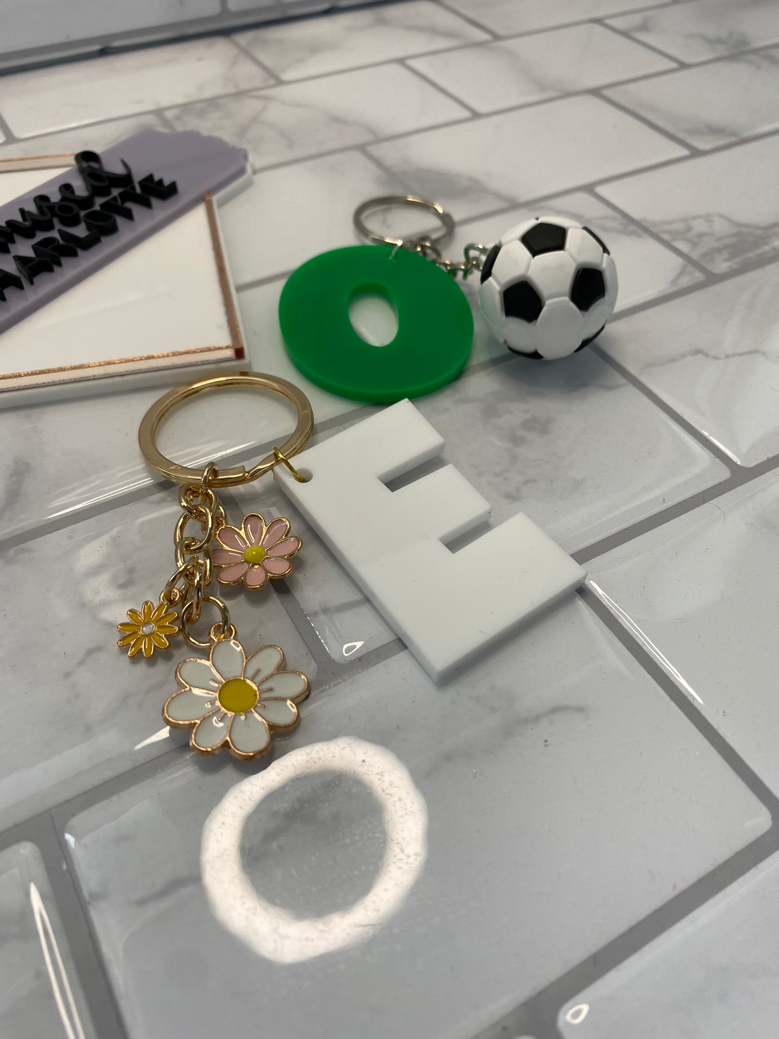 Acrylic Letter Key Rings – Customised by Charlotte